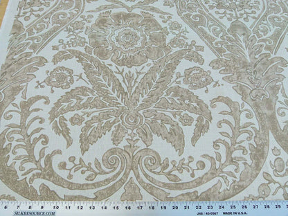 Scalamandre Luciana Damask Linen Print Sand Damask Print Beige MSRP USD 346