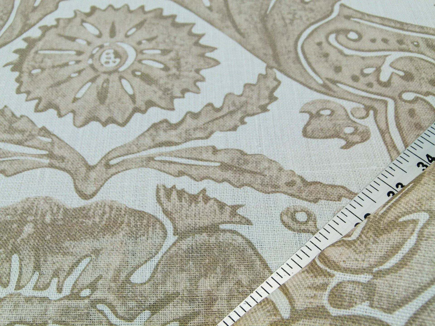Scalamandre Luciana Damask Linen Print Sand Damask Print Beige MSRP USD 346