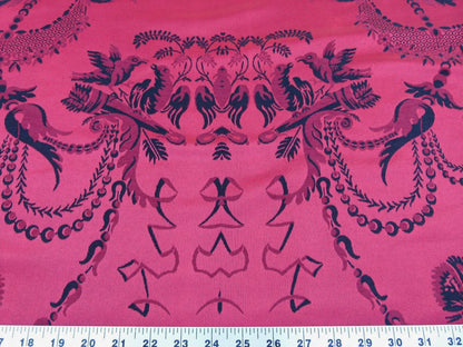 1.25y Scalamandre Louis XVI - Trevira Cs Red &amp; Black  Damask Historic Monticello MSRP USD 575