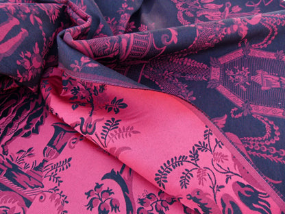 1.4Y Scalamandre LOUIS XVI - TREVIRA CS RED &amp; BLACK  Damask Historic Monticello MSRP$730