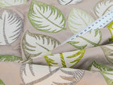 Scalamandre Palmer Green Applique And Embroidery Leaves Pattern Blue by Hinson MSRP USD 367/y