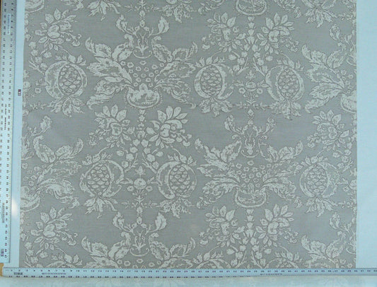 Scalamandre Padua Sage Green/ecru Classic Pomegranates Hand Printed Linen in U.S. MSRP USD 174/y