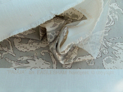 Scalamandre Padua Sage Green/ecru Classic Pomegranates Hand Printed Linen in U.S. MSRP USD 174/y