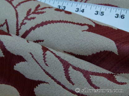 Scalamandre Layton Castle Peach Strie Cotton Damask Renaissance Classic Red MSRP USD 454/Y