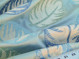 Scalamandre Palmer Aqua Applique And Embroidery Leaves Pattern Blue by Hinson MSRP USD 367/y