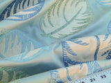 Scalamandre Palmer Aqua Applique And Embroidery Leaves Pattern Blue by Hinson MSRP USD 367/y