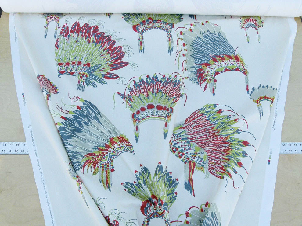 Scalamandre Indian Head Dress Beige  Indian Tribe's Head Dress Feather And Leather South West. MSRP USD 488