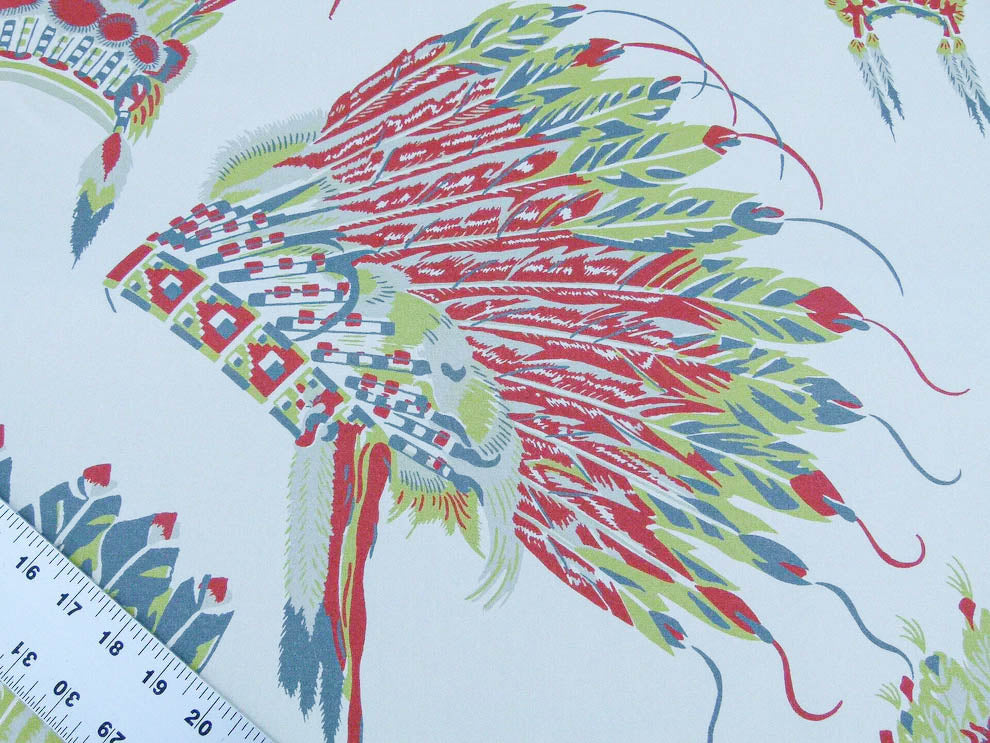 Scalamandre Indian Head Dress Beige  Indian Tribe's Head Dress Feather And Leather South West. MSRP USD 488