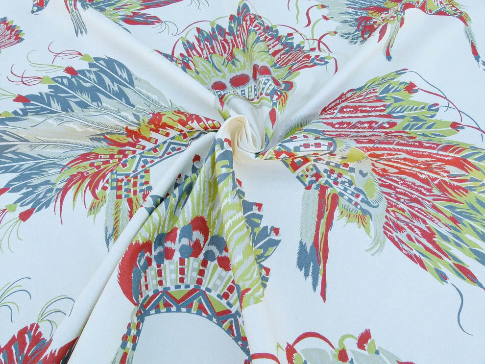 Scalamandre Indian Head Dress Beige  Indian Tribe's Head Dress Feather And Leather South West. MSRP USD 488