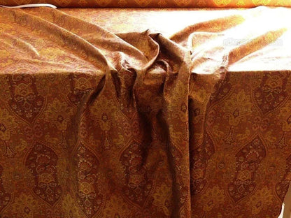 Calico Corner 100%silk Lampas Petite Cachemira Chestnut