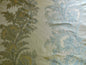 by yard 100% Silk Lampas Magnolia "canal" Blue Gold