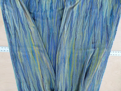 Scalamandre Ebru Silk Weave Peacock Marbled Paper Silk Jacquard Texture Blue Black Olive Green MSRP USD 424