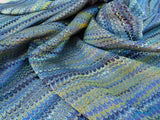 Scalamandre Ebru Silk Weave Peacock Marbled Paper Silk Jacquard Texture Blue Black Olive Green MSRP USD 424
