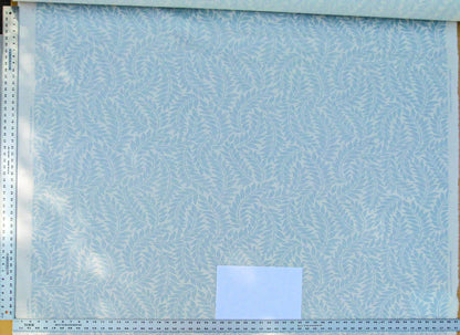 Scalamandre Patrick Blue On White Botanical Foliage Cotton Linen Made in US MSRP USD 124