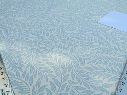 Scalamandre Patrick Blue On White Botanical Foliage Cotton Linen Made in US MSRP USD 124