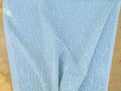 Scalamandre Patrick Blue On White Botanical Foliage Cotton Linen Made in US MSRP USD 124