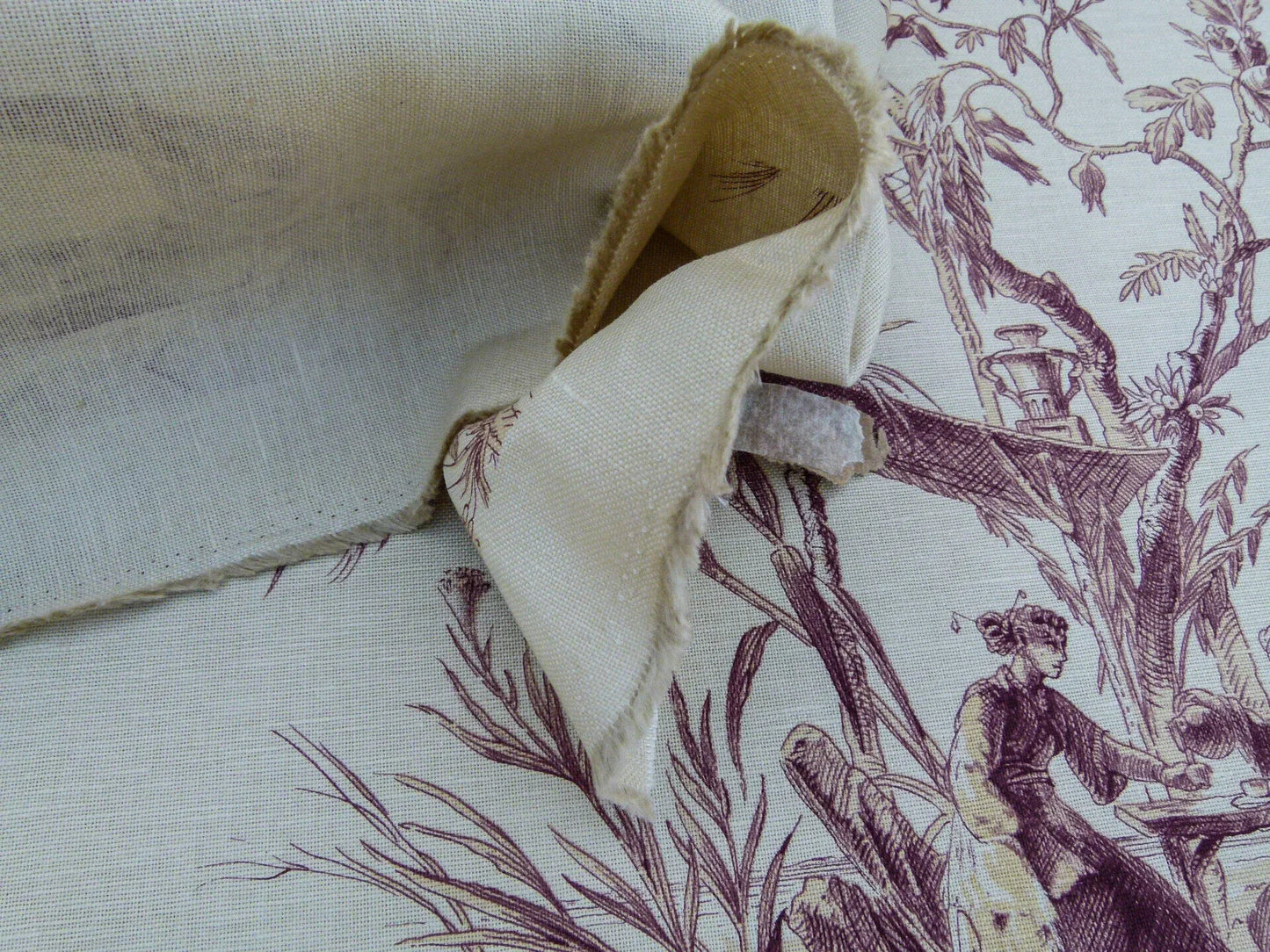 Scalamandre Voyage En Chine Print Mauve Chinoiserie Asian Garden Elephant Brown Beige MSRP USD 388