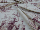 Scalamandre Voyage En Chine Print Mauve Chinoiserie Asian Garden Elephant Deep Red Beige MSRP USD 388