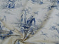 Scalamandre Voyage En Chine Print Bleu Chinoiserie Asian Garden Elephant Blue Beige MSRP USD 388/y
