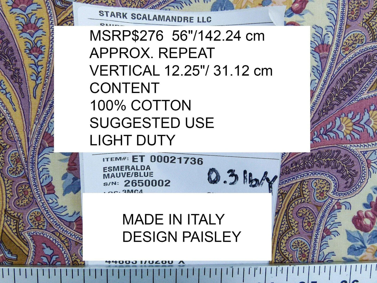 Scalamandre Esmeralda Mauve/blue MSRP USD 276