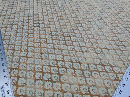 By Yard Scalamandre Pineapple Leaf On Sand Cotton Candlelight Fabric Fortuny Style Light Gold MSRP USD 324