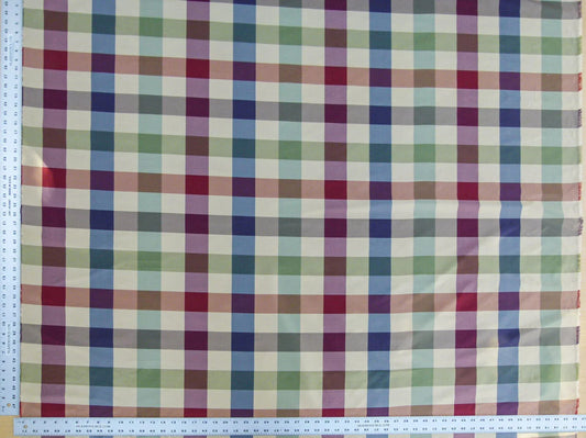 Scalamandre Ludlow Taffeta Check Multi Squares Of Equal Size Multicolored Check Pattern MSRP USD 228