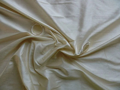 100% Silk Dupioni Chenille Embroidery White "moon"