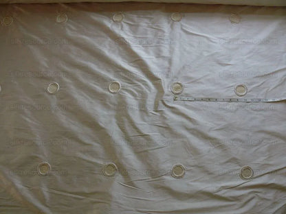 100% Silk Dupioni Chenille Embroidery White "moon"