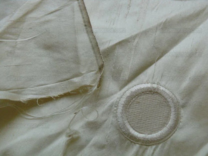 100% Silk Dupioni Chenille Embroidery White "moon"