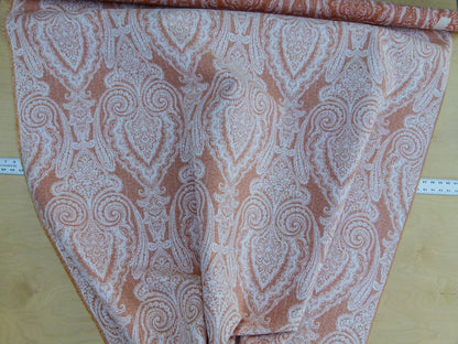 Scalamandre Harwich Port Kumquat  Outdoor Classic Damask Old World Weavers Orange &amp; White MSRP USD 270/Y