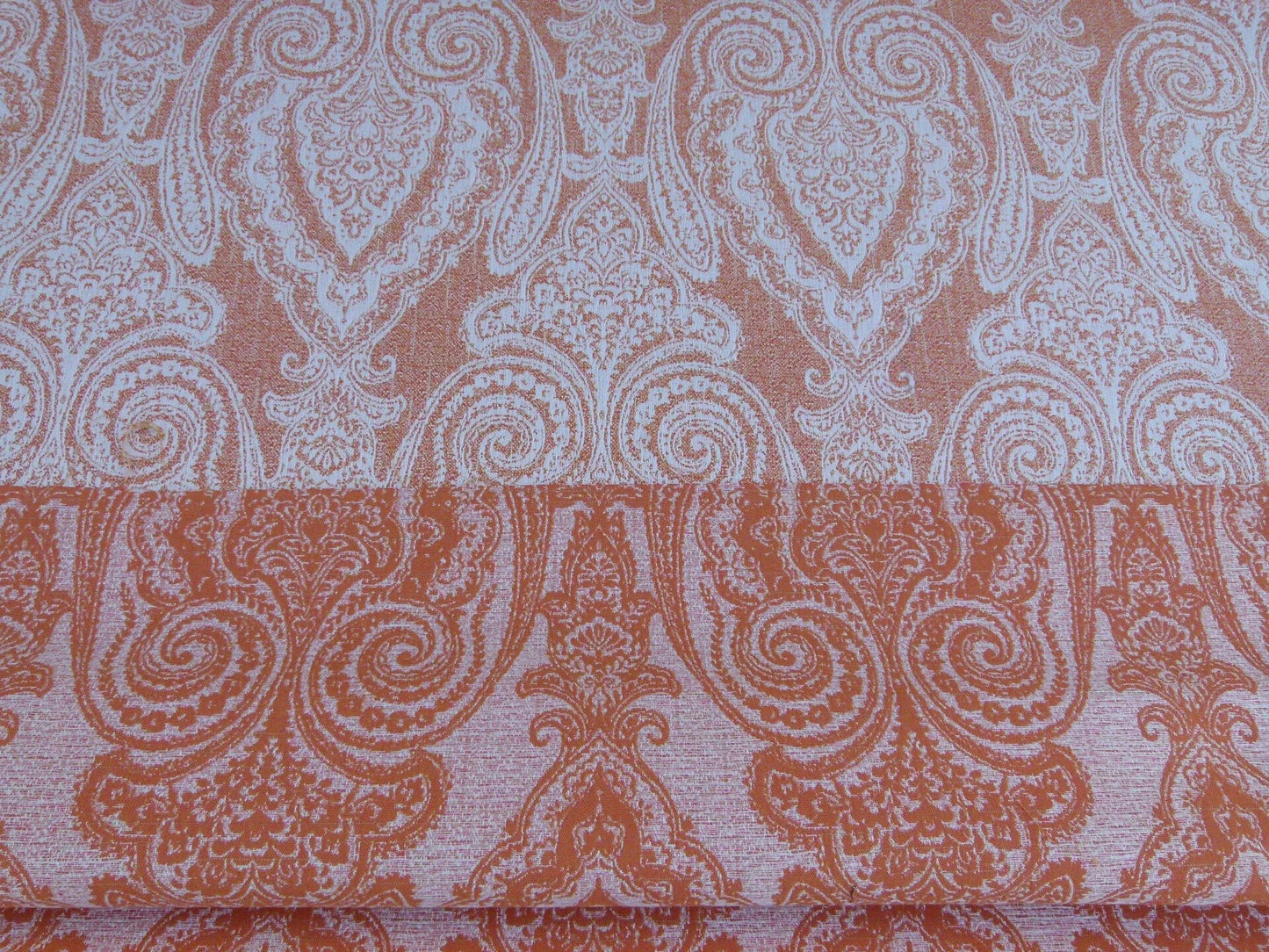 Scalamandre Harwich Port Kumquat  Outdoor Classic Damask Old World Weavers Orange &amp; White MSRP USD 270/Y