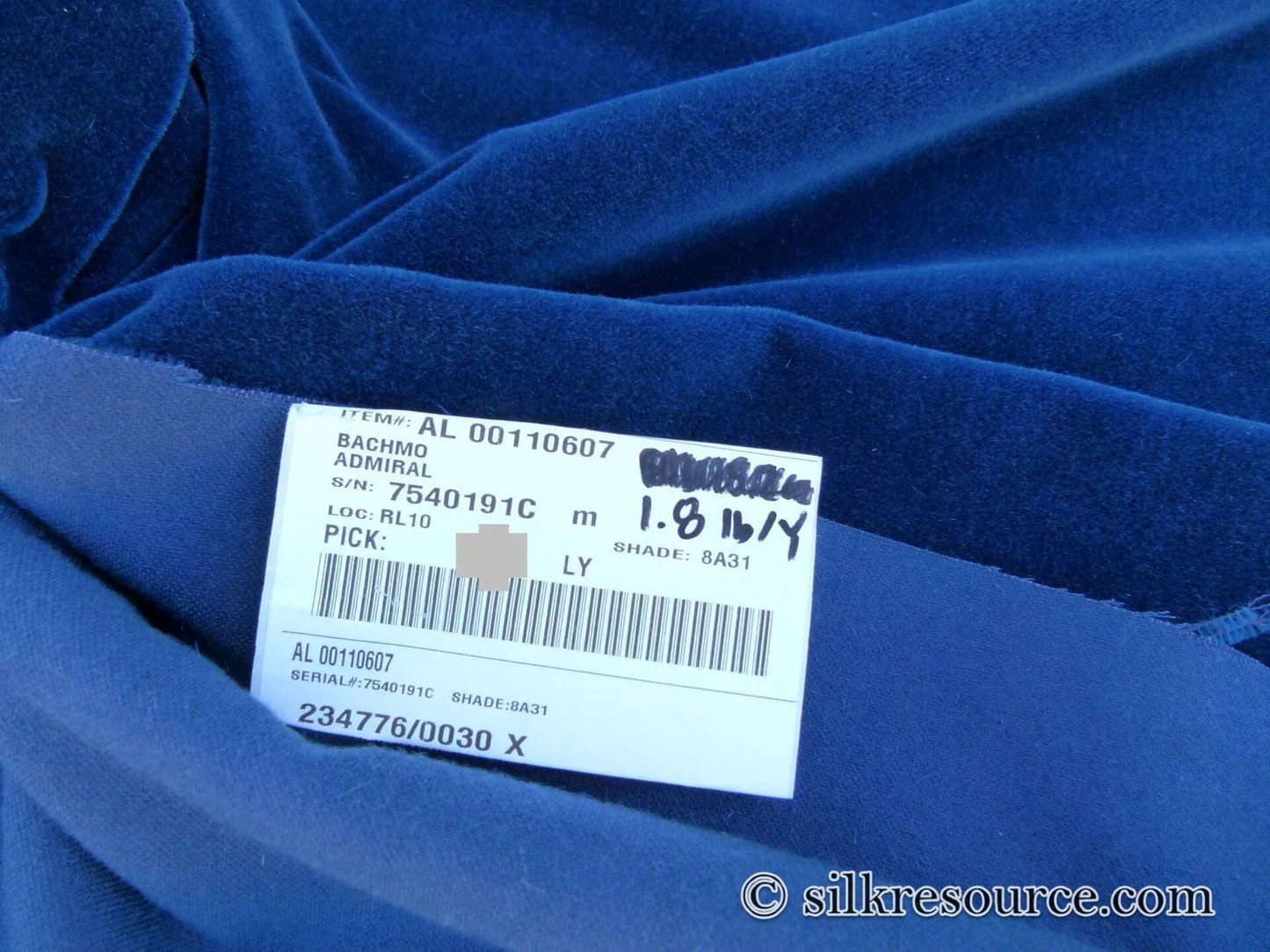1.1Y Scalamandre Bachmo Admiral Deep Navy Blue Mohair Velvet Lush! MSRP USD 490/Y Minor Defect