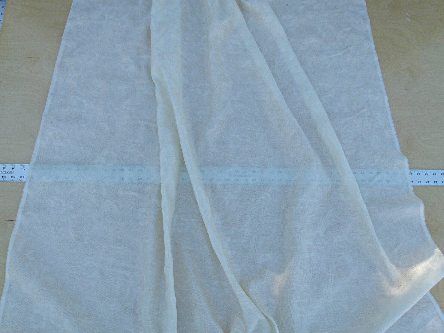 Scalamandre Musetta Ecru Delicate And Angelic Silk Sheer Floral Paisley White MSRP USD 156/y