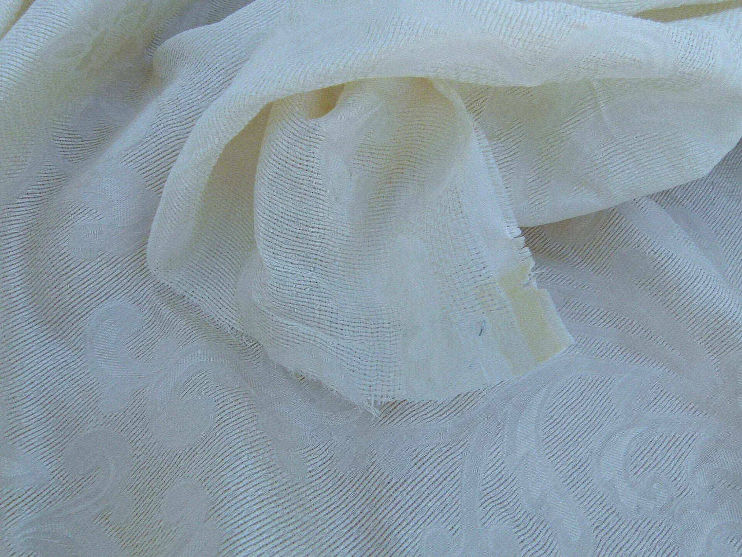 Scalamandre Musetta Ecru Delicate And Angelic Silk Sheer Floral Paisley White MSRP USD 156/y