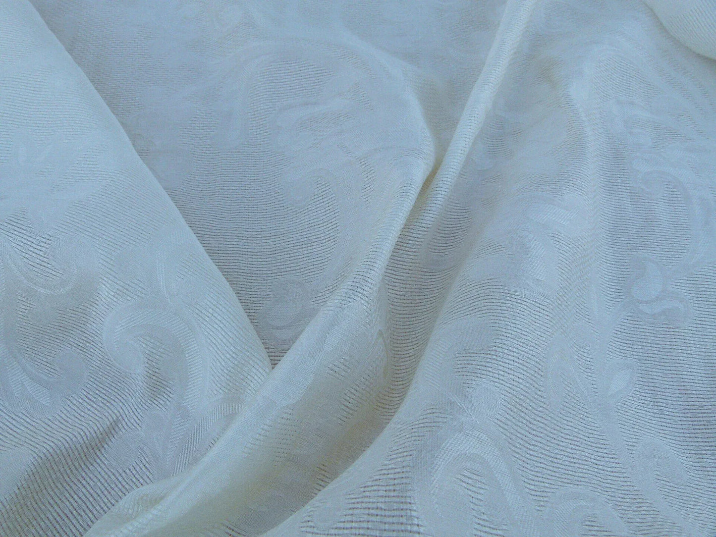 Scalamandre Musetta Ecru Delicate And Angelic Silk Sheer Floral Paisley White MSRP USD 156/y