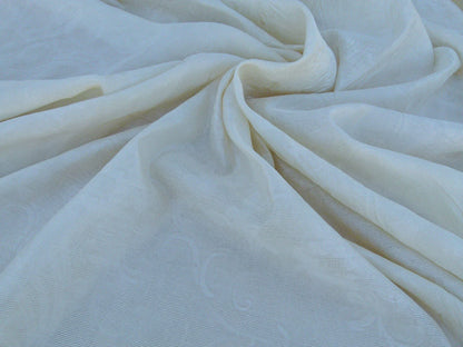 Scalamandre Musetta Ecru Delicate And Angelic Silk Sheer Floral Paisley White MSRP USD 156/y