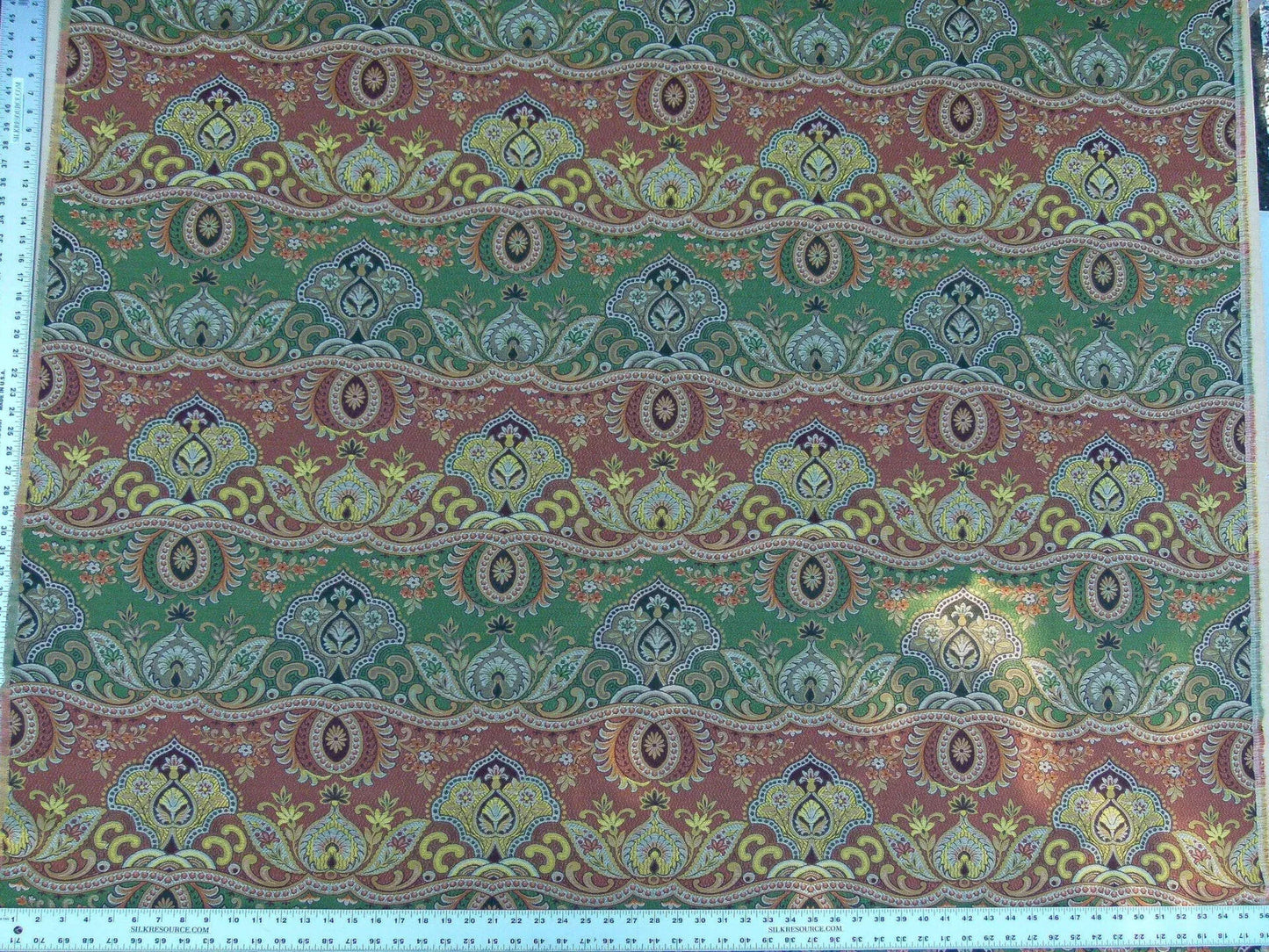 Scalamandre Bombay Rust/gold Intricate Red Yellow Green Red Asian Dragon Empress Brocade MSRP USD 268