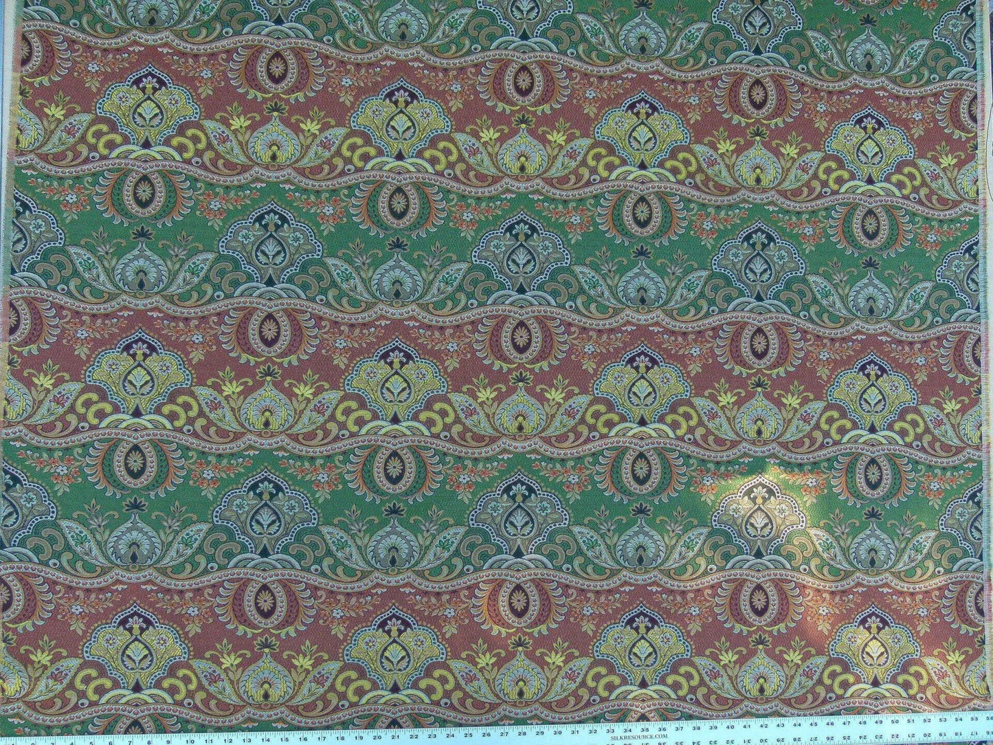 Scalamandre Bombay Rust/gold Intricate Red Yellow Green Red Asian Dragon Empress Brocade MSRP USD 268