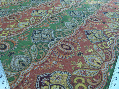Scalamandre Bombay Rust/gold Intricate Red Yellow Green Red Asian Dragon Empress Brocade MSRP USD 268