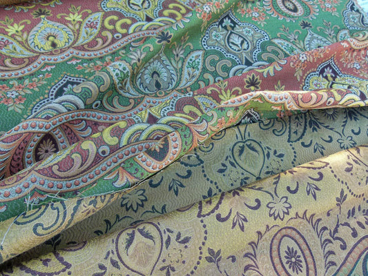 Scalamandre Bombay Rust/gold Intricate Red Yellow Green Red Asian Dragon Empress Brocade MSRP USD 268