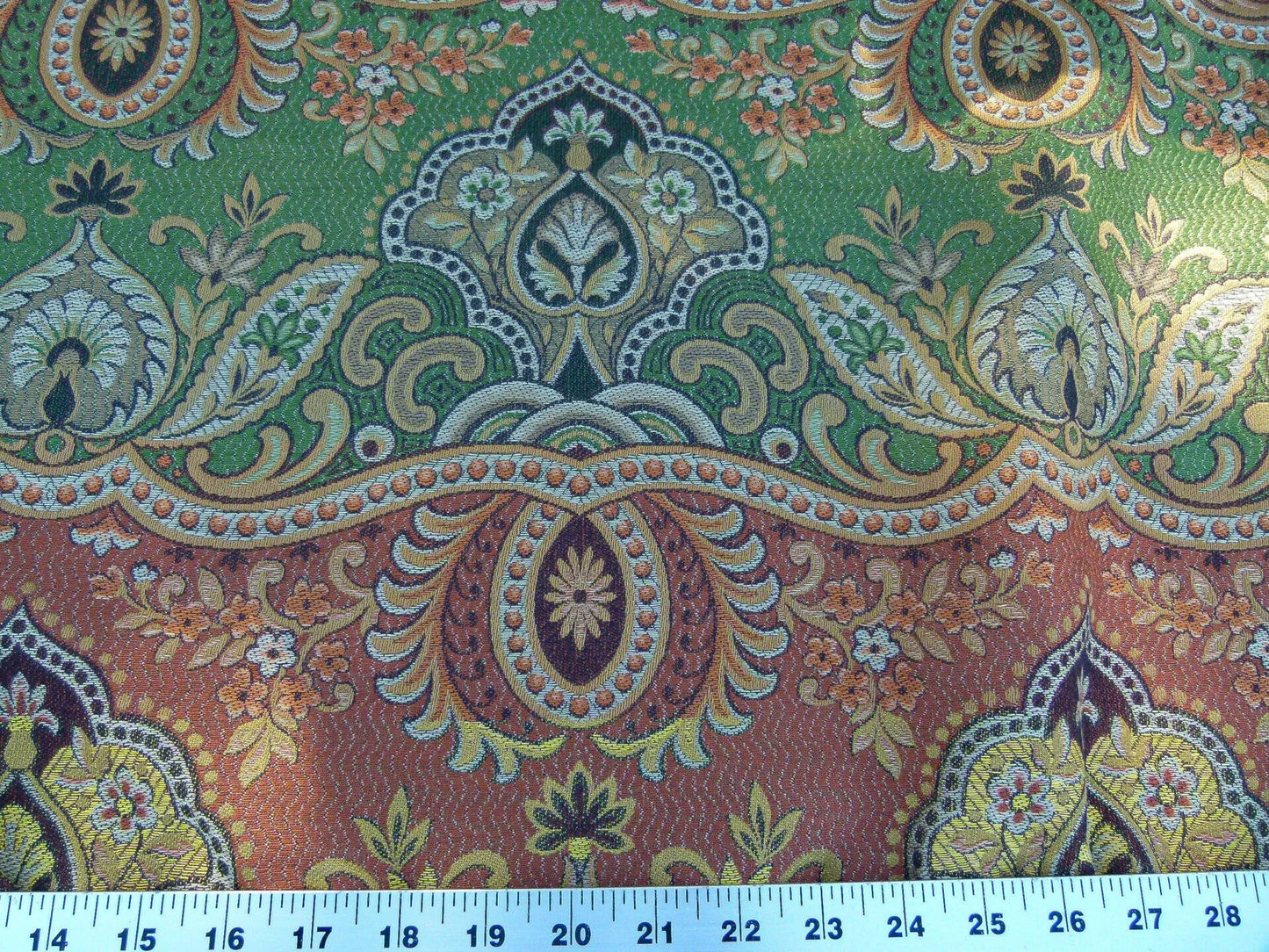 Scalamandre Bombay Rust/gold Intricate Red Yellow Green Red Asian Dragon Empress Brocade MSRP USD 268