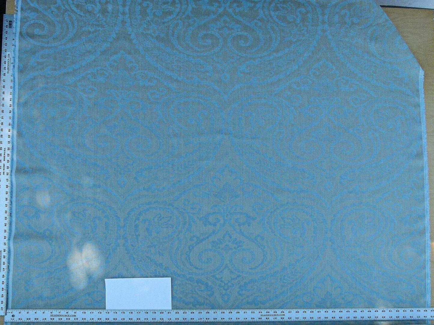 Scalamandre Old World Weavers  Blanchisserie Powder Blue Linen Paisley Jacquards Woven MSRP USD 228/y