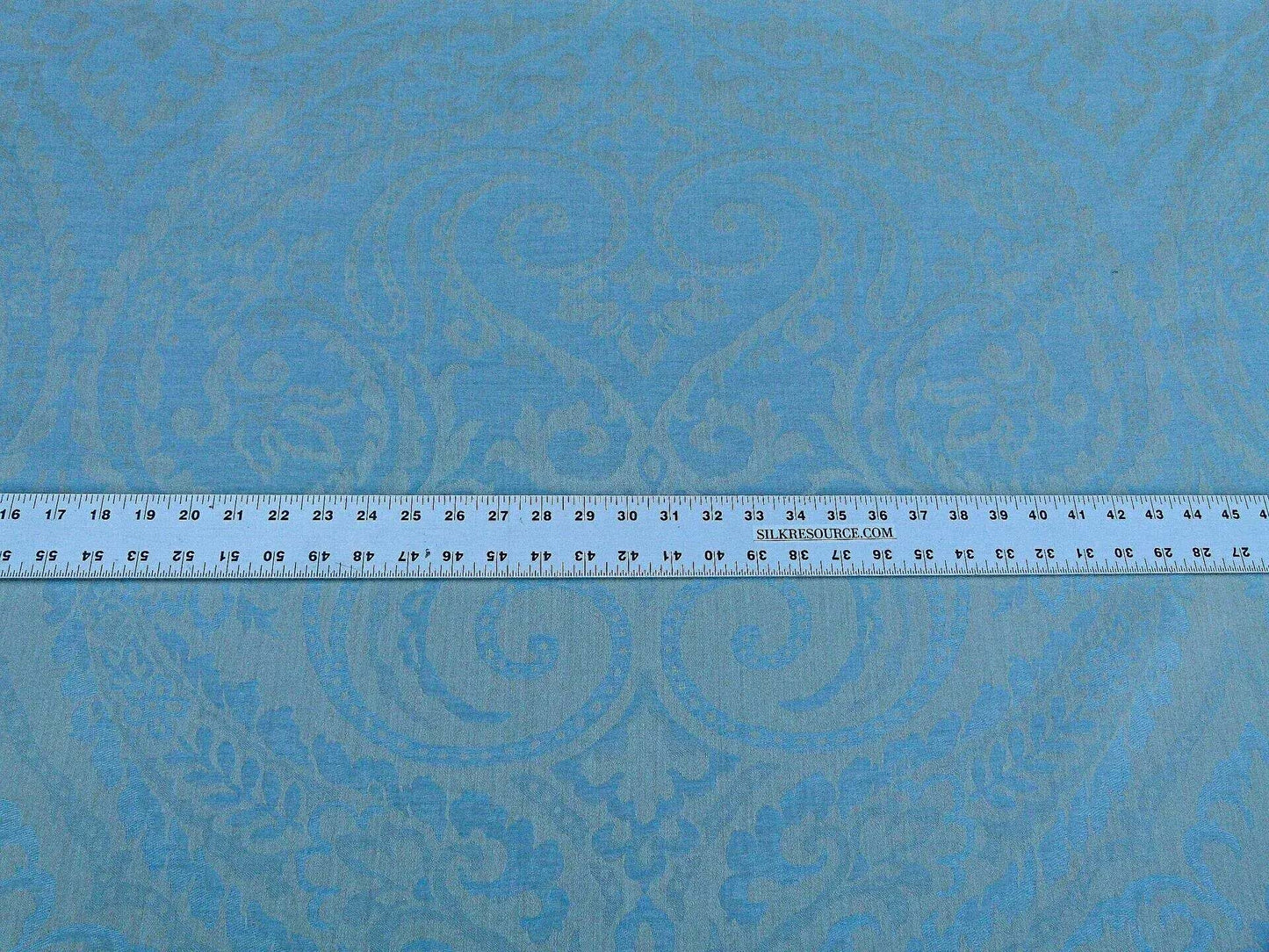 Scalamandre Old World Weavers  Blanchisserie Powder Blue Linen Paisley Jacquards Woven MSRP USD 228/y