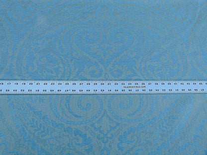 Scalamandre Old World Weavers  Blanchisserie Powder Blue Linen Paisley Jacquards Woven MSRP USD 228/y