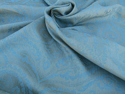 Scalamandre Old World Weavers  Blanchisserie Powder Blue Linen Paisley Jacquards Woven MSRP USD 228/y