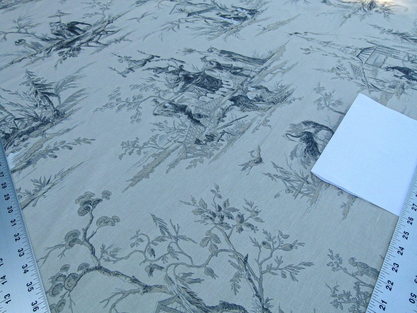 Scalamandre Voyage En Chine Print Black Chinoiserie Asian Garden Elephant MSRP USD 388/yd