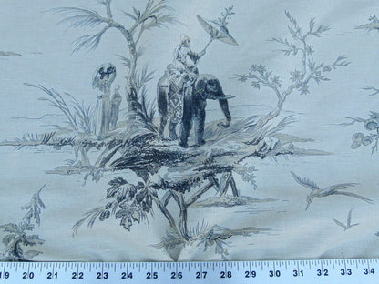 Scalamandre Voyage En Chine Print Black Chinoiserie Asian Garden Elephant MSRP USD 388/yd