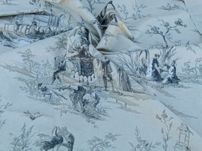 Scalamandre Voyage En Chine Print Black Chinoiserie Asian Garden Elephant MSRP USD 388/yd
