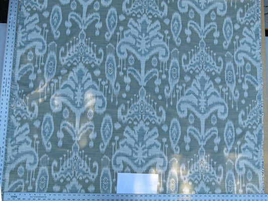 Scalamandre Monroe Ikat Texture Moss/aqua  Soft Upholstery With An Ikat Pattern Blurriness Design Green MSRP USD 150