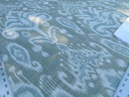 Scalamandre Monroe Ikat Texture Moss/aqua  Soft Upholstery With An Ikat Pattern Blurriness Design Green MSRP USD 150
